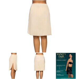 Vanity Fair Half Slip Black Nylon Large Premium Quality Fashion Underwear